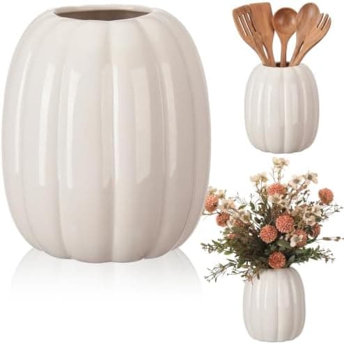 White Ceramic Pumpkin Vase